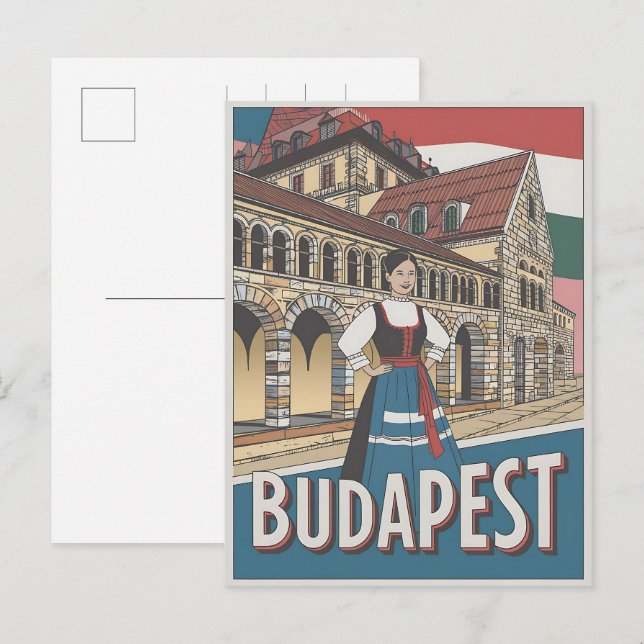 budapest hungary vintage local woman Gifts Postcard (Front/Back)
