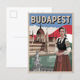budapest hungary vintage local woman Gifts Postcard