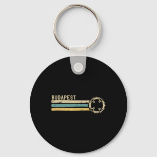 Budapest Hungary Vintage Retro 70s 80s Biking Key Ring