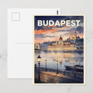 Budapest Hungary Vintage Travel Postcard