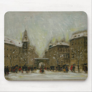 Budapest in the Snow Mouse Mat