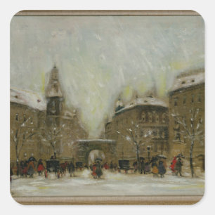 Budapest in the Snow Square Sticker