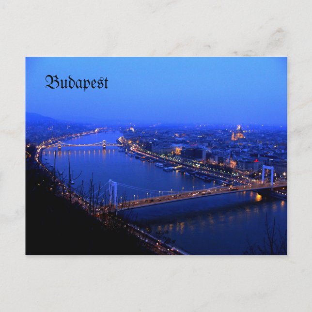 Budapest kilato, Budapest postcard  Danube (Front)