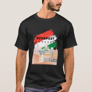 Budapest Landscape Landmarks Silhouette On Hungary T-Shirt