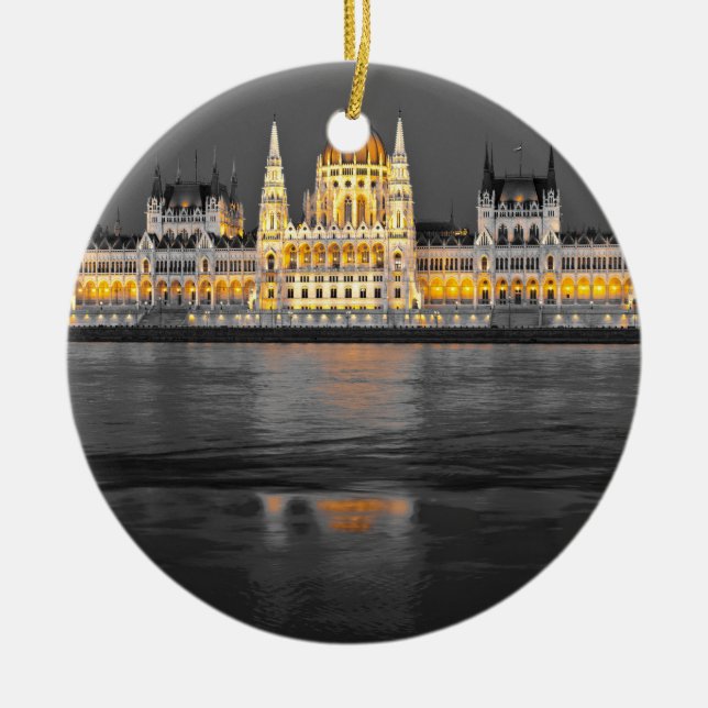 Budapest Lights Ceramic Tree Decoration (Front)