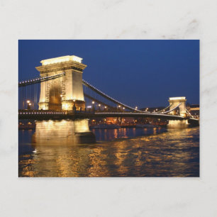 Budapest main bridge postcard