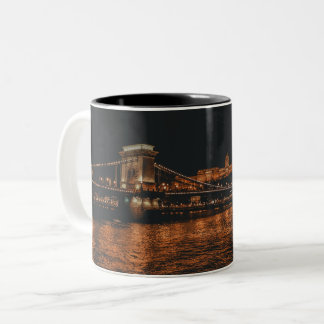 BUDAPEST NIGHT VIEW Two-Tone COFFEE MUG