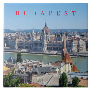 Budapest panoramic view ceramic tile