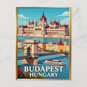Budapest Parliament Danube River City Postcard