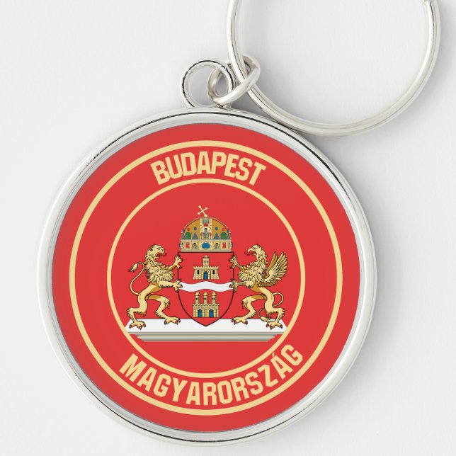 Budapest Round Emblem Key Ring (Front)
