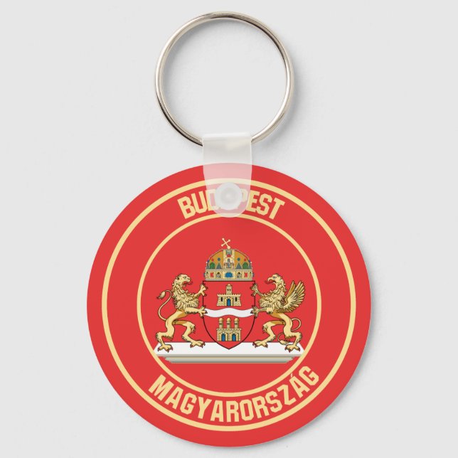 Budapest Round Emblem Key Ring (Front)