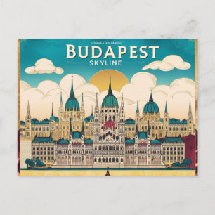 Budapest Skyline Travel Captivating Artwork Postcard