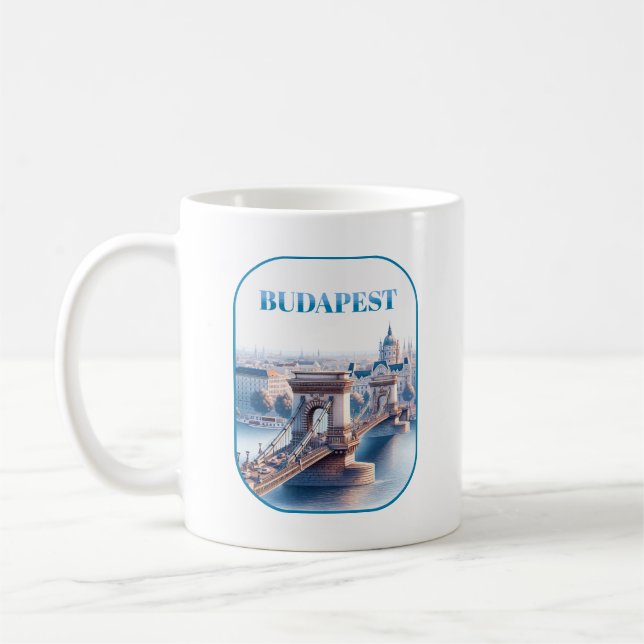 Budapest Széchenyi Chain Bridge Coffee Mug (Left)