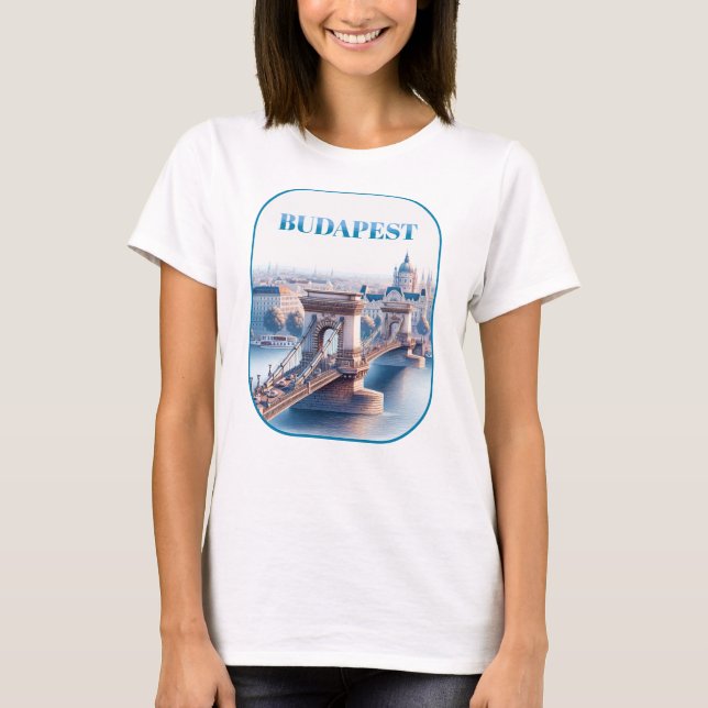 Budapest Széchenyi Chain Bridge T-Shirt (Front)