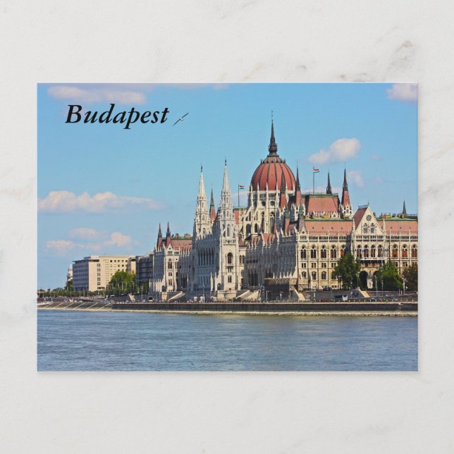 Budapest, the building of the Parliament, Budapest Postcard (Front)
