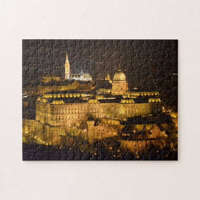 Budapest, The Royal Palace (Buda Castle) at night Jigsaw Puzzle (Horizontal)