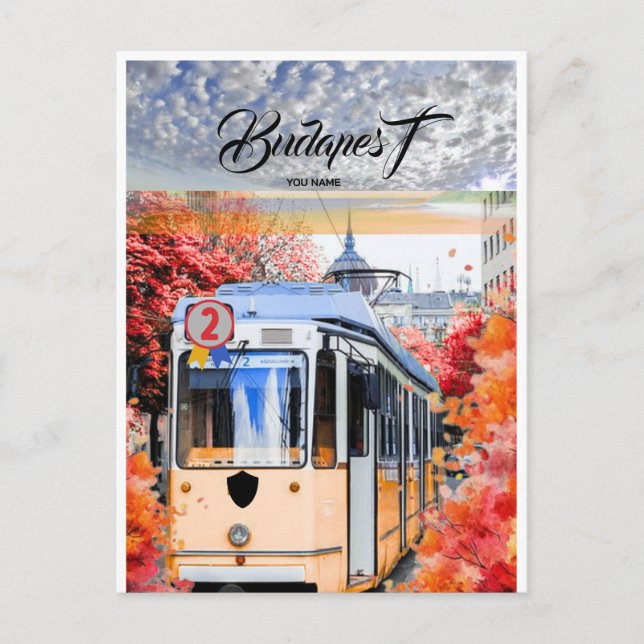 Budapest Travel Postcard Art, Hungary Travel Postc (Front)