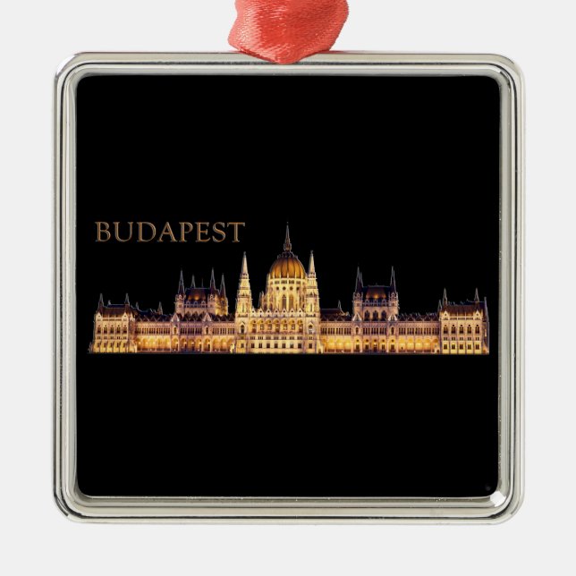 Budapest Travel Souvenir Metal Tree Decoration (Front)