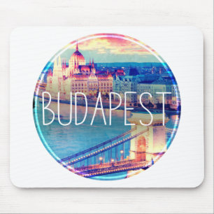 Budapest vintage, circle mouse mat