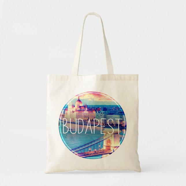 Budapest vintage, circle tote bag (Front)