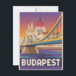 Budapest vintage postcard<br><div class="desc">Celebrate the timeless beauty of Budapest with this vintage-style postcard. Featuring iconic landmarks such as the Parliament Building,  Chain Bridge,  and Buda Castle,  this artwork evokes the charm and grandeur of Hungary's capital city. A perfect collectable for travel enthusiasts and admirers of historic European destinations.</div>