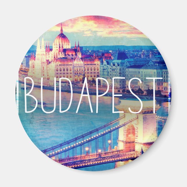 Budapest, vintage poster magnet (Front)