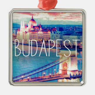 Budapest, vintage poster metal tree decoration