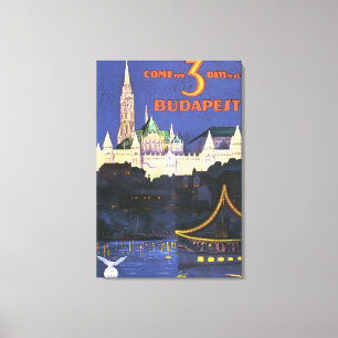 Budapest Vintage Travel Poster Canvas Print