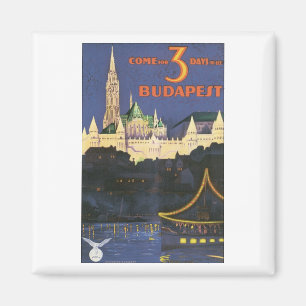 Budapest Vintage Travel Poster Magnet