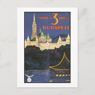 Budapest Vintage Travel Poster Postcard