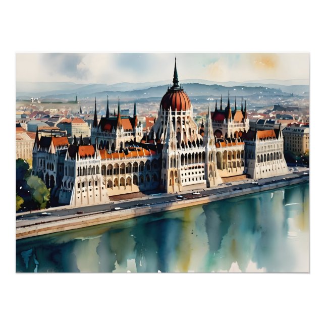 Budapest watercolor art photo print (Front)