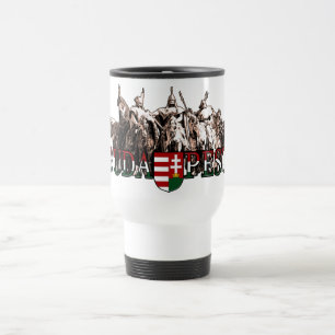 Budapest's epic warriors travel mug
