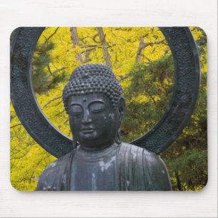 Budda Statue in the Japanese Gardens Golden Mouse Mat