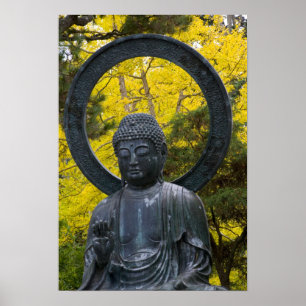 Budda Statue in the Japanese Gardens Golden Poster