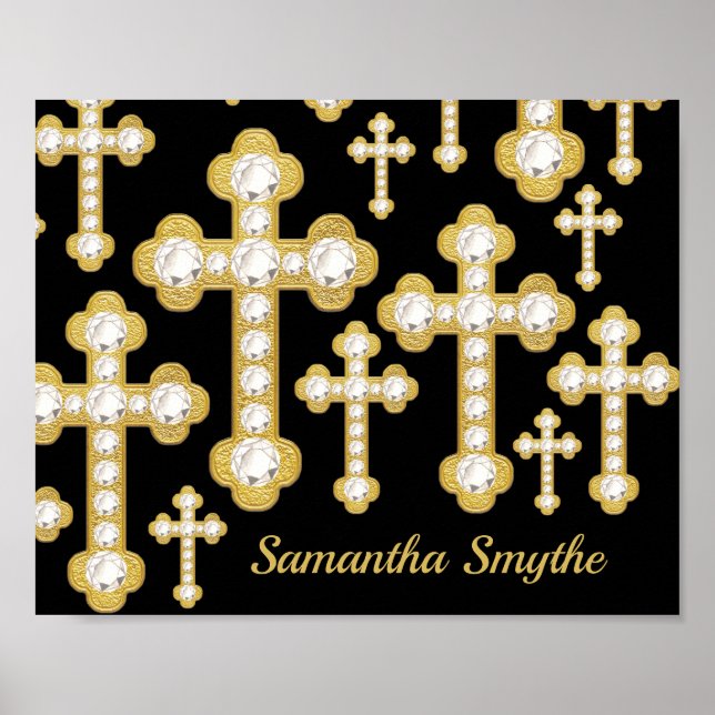 Budded Crosses with 12 Faux Diamonds - Poster (Front)