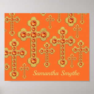 Budded Crosses with 12 Faux Topazes - Poster