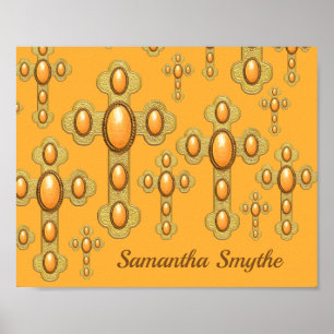 Budded Crosses with 6 Faux Sardonyx - Poster