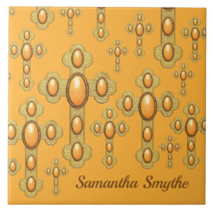 Budded Crosses with 6 Faux Sardonyx - Tile
