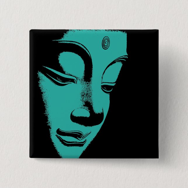 Buddha 15 Cm Square Badge (Front)