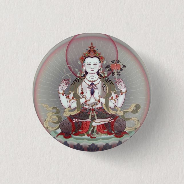 Buddha 3 Cm Round Badge (Front)