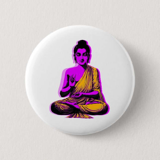 Buddha 6 Cm Round Badge (Front)