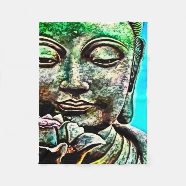 Buddha Airbrush Art Fleece Blanket (Front)
