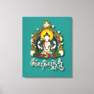 Buddha Amitabha Om Mani Padme Hum Tibetan Canvas Print