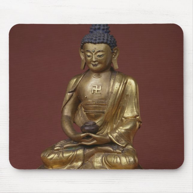 Buddha Amitayus seated in meditation Mouse Mat (Front)