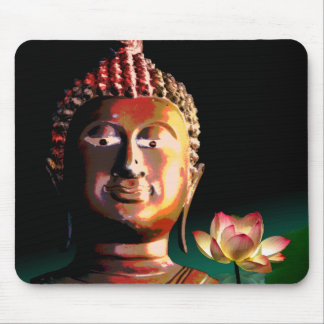 Buddha and Bloomed Lotus mousepad