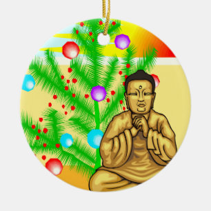 Buddha and Christmas tree Ceramic Tree Decoration