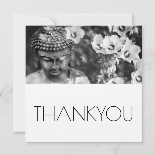BUDDHA AND FLOWERS THANKYOU FLAT CARD (Front)