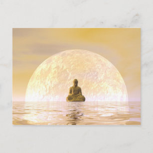 Buddha and moon postcard