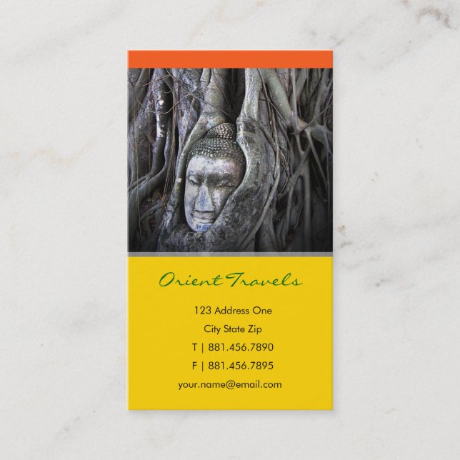 Buddha And The Tree Buddhism Thailand Photography Business Card (Front)