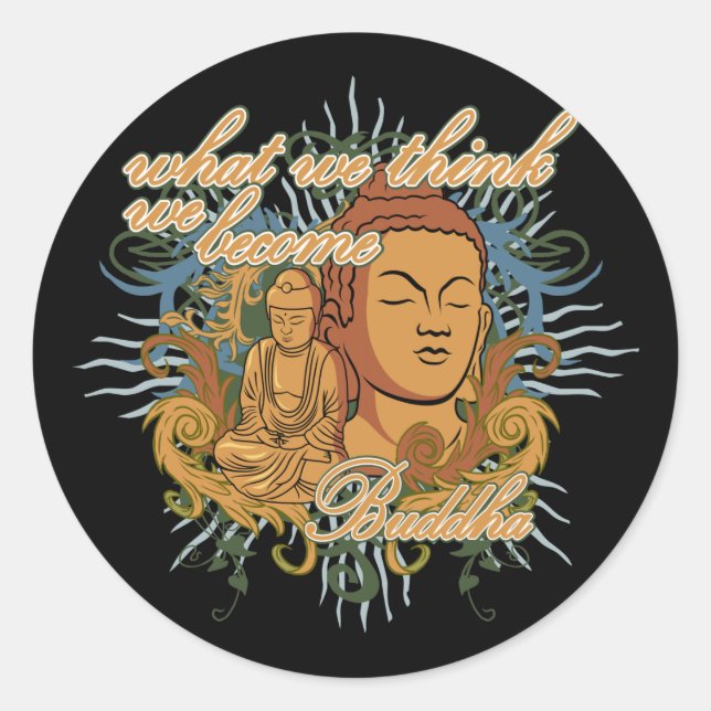 Buddha Become Quote Classic Round Sticker (Front)